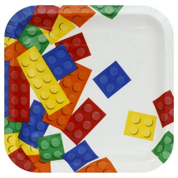 Building Block Party Square Dessert Plates