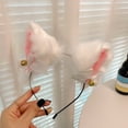 thumbnail image 6 of Jiibva Plush White Cat Ear Headband with Bell - Furry Faux Fur Hairband for Parties & Daily Styling (4.72inch Elastic Size), 6 of 7