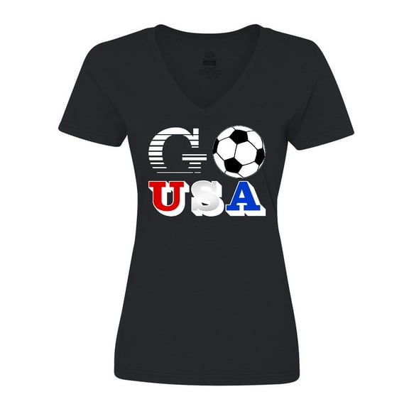 Inktastic Go, USA- Soccer, Football Women's V-Neck T-Shirt