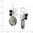 thumbnail image 2 of Sterling Silver Black Agate/Crystal/Tourmalinated Quartz Earrings (48 X 21) Made In Thailand qe5472, 2 of 2