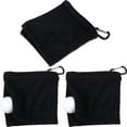 thumbnail image 1 of Golf Ball Towel 5.5 x 5.5 Inch Black Golf Wet and Dry Golf Towel Pocket Golf Towel with Clip Ball Towel Golf Ball Towel for Golf Course Exercise Towel 3 Pieces, 1 of 7