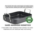 thumbnail image 4 of Cooks Standard Turkey Roasting Pan with Rack Hard Anodized Nonstick 16-Inch x 12-Inch Chicken Ham Roaster Pan Multi-Use Grill Pan with Handles Black, 4 of 4