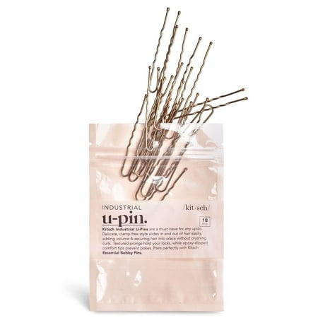Kitsch Industrial Kitsch Bobby Pins, Adult, U-Shaped Bobby Pins, Brown, 18 ct
