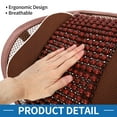 thumbnail image 5 of Unique Bargains Car Seat Cover Bamboo Bead Lumbar Massage Lumbar Cushion 40x43cm Mesh Brown 1 Pc, 5 of 6