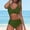Forest Green, variant on Sakmal High Waisted Womens Swimsuits Two Piece Sets Green Bikinis Cross Back Swimwear Push Up Padded Swimsuit Sets