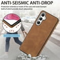thumbnail image 5 of Mantto for Samsung Galaxy A54 5G PU Leather Case, Soft TPU Bumper Fleece Lining Shockproof Cover for Galaxy A54 5G, with SIM Card Slots Plating Buttons Slim Lightweight Case,Brown, 5 of 11