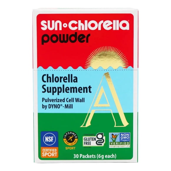Sun Chlorella | Pulverized Cell Wall by DYNO-Mill | 30 paquetes