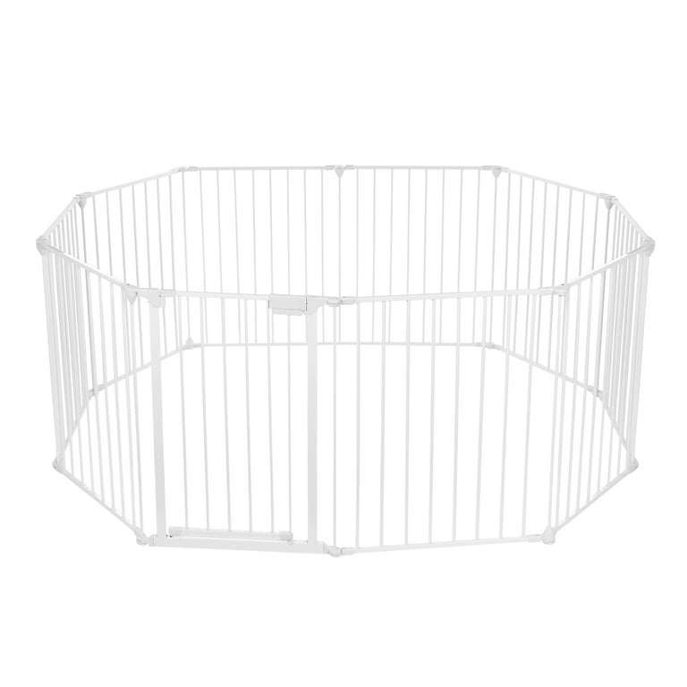 Odoland 10 Panel Super Wide Baby Gate Playard Adjustable Play Pen Safety Fence Guard Metal Play Yard for Toddler Pet Dog Christmas Tree Fence