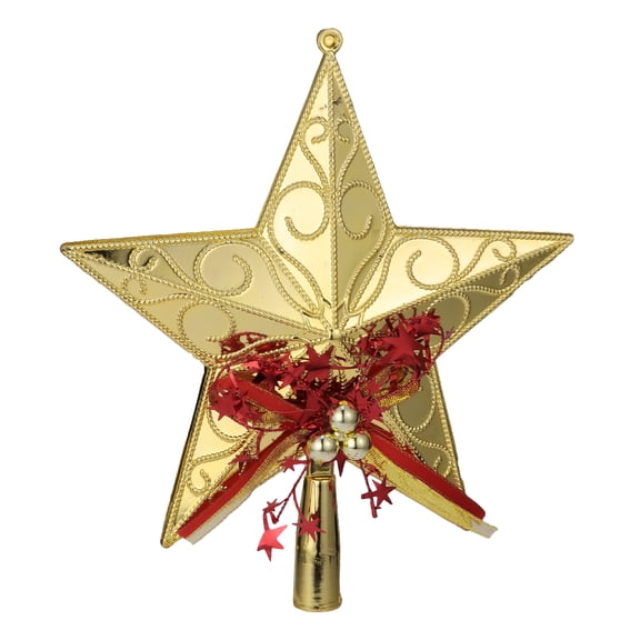 AURARMLET 1 Set Sparkling Star Christmas Tree Topper Glitter Plastic Decoration for Holiday Festive Atmosphere