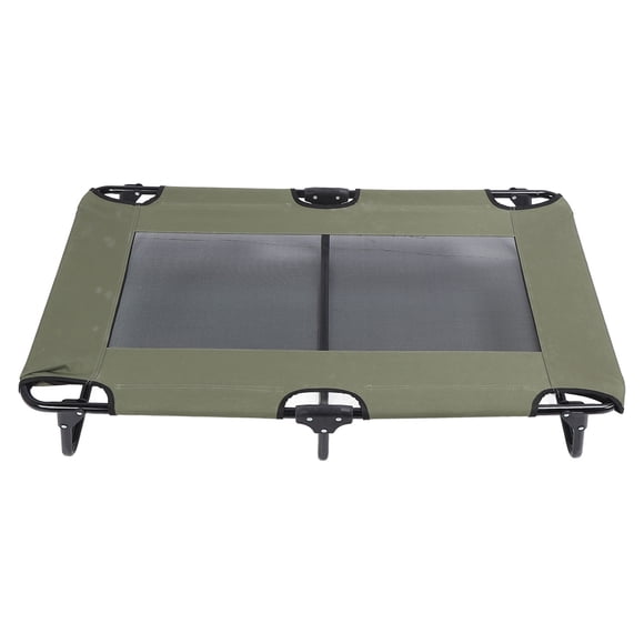 Raised Dog Bed Foldable Cooling Elevated Dog Bed Portable Raised Pet Cot Green Outdoor