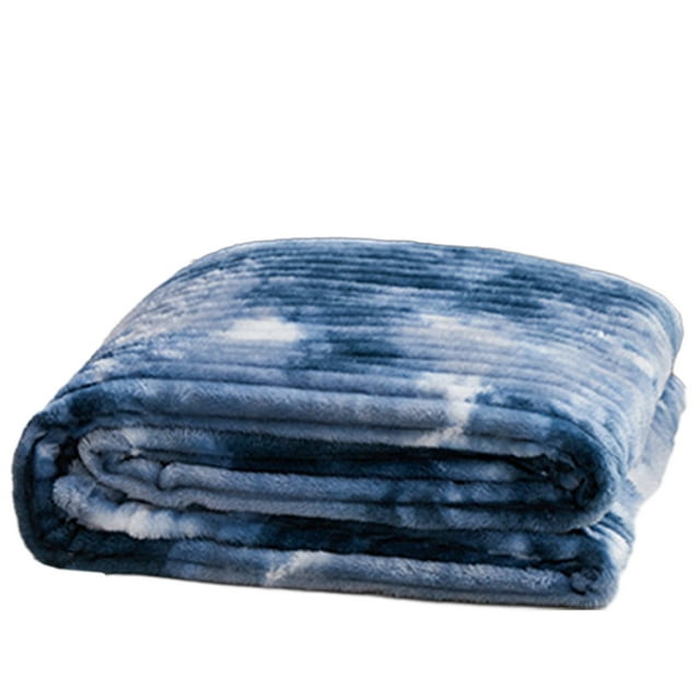 Ohufall Comfortable And Breathable Printed Drawstring Scandinavian Tie-type Flannel Velvet Throw Blanket Office Air Conditioning Blanket