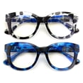 thumbnail image 3 of 2 Pairs Women Bold Round Reading Glasses - Anti Blue Light Blocking Readers +1.50, 3 of 5