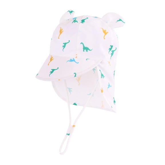 Karoyedx Bucket Hat for Little Girls Baby Sun Hat for Baby Girl Boy Wide Brim Toddler Bucket Hat Adjustable Strap Infant Hats for Outdoor White Size,3-7 Years