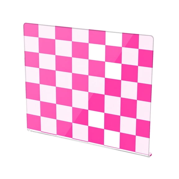 13.4" x 16.5" Food-Grade Acrylic Cutting Board Non-Slip Kitchen Chopping Board Hot Pink Checkered Pattern