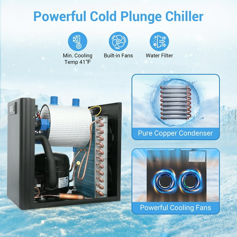 Ecojoy 1/3HP Water Chiller Ice Bath Chiller Cold Plunge Chiller Chiller &  Tub with Pod for axolotl,Hydroponic System,ice bath - Walmart.com