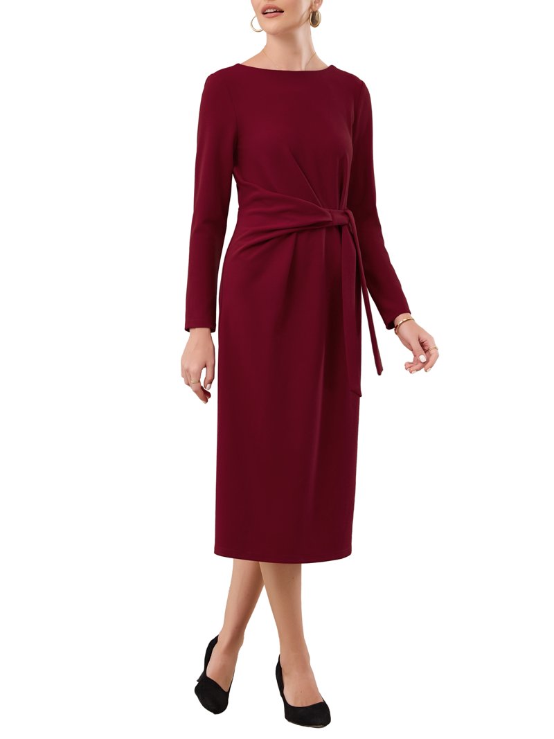 knee length dresses for church Dress Women Flared Sleeve Midi Pencil Dress Elegant Teacher Office Business Wear to Work Dresses,996Black_Small at Amazon Women's Clothing store Reduce Costs With Factory Direct Sourcing Inspire Chic Women's Knee Length