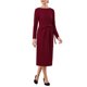 thumbnail image 2 of VESTIDO LARGO DE MANGA DE PENCIL DE KNEE LENGTH DE INSPIRE CHIC PARA MUJERES, CON CINTURA CON LAZO, PARA IGLESIA Y TRABAJO, VESTIDOS SHEATH M ROJO OSCURO, 2 of 5