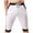 White, variant on cllios Mens Sports Shorts Gym Running Capri Pants with Pockets Color Block Print Athletic Shorts Below Knee Length Workout Pants with Pockets