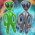 thumbnail image 4 of 2 globos alienígenas verdes inflables extraterrestres Jumbo Alien inflan juguete para decoraciones de fiesta, cumpleaños, Halloween, fiesta temática extraterrestre brillar Electrónica, 4 of 5