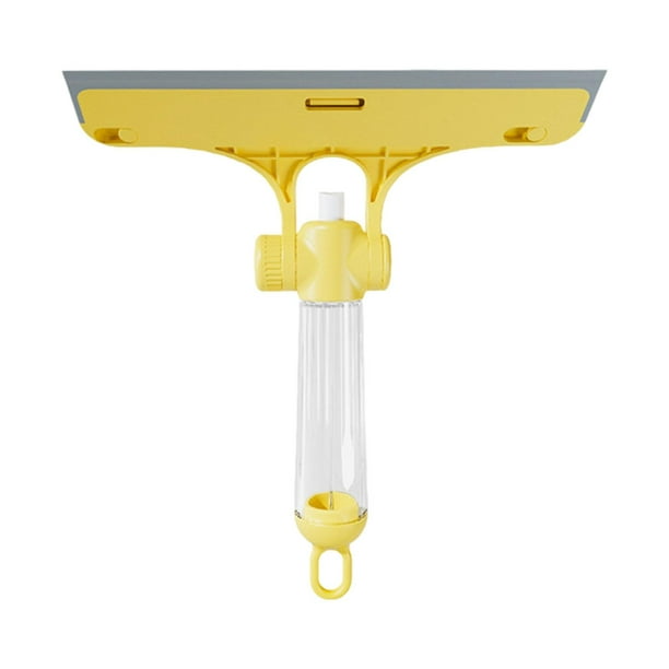 Limpiador de ventanas con escobilla de goma, limpiador de puertas de vidrio, limpiador de mano multiusos, portátil Amarillo