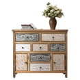 thumbnail image 6 of Vintage Wooden Accent Chest with 7 Drawers & 2 Cabinets, Rustic Multicolor Carved Storage Dresser for Living Room, Bedroom, Entryway, Farmhouse Style Decor (39.37" L x 13.78" W x 36.22" H), 6 of 13
