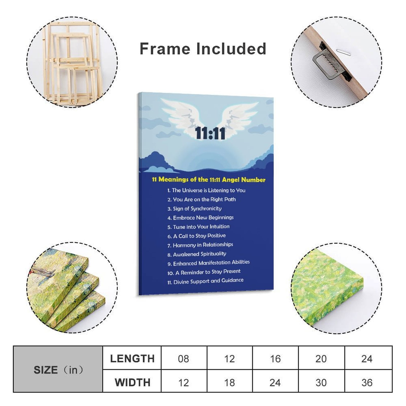 11 Meanings of The 1111 Angel Numbers Print Photo Art Painting