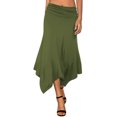 thumbnail image 1 of Doublju Women's Flowy Handkerchief Hemline Midi Skirt (Plus Size Available), 1 of 4