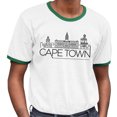 thumbnail image 2 of Skyline Cape Town South Africa Ringer Tee Shirt Unisex Small White/Kelly Green, 2 of 5