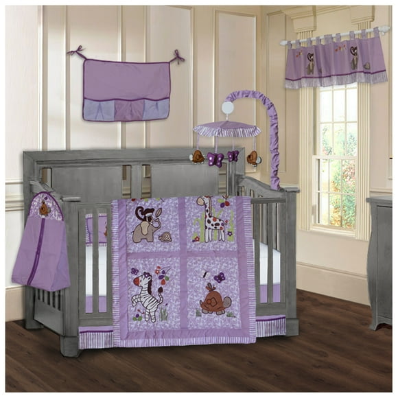 BabyFad Ensemble de Literie de Bassinette 9 Pcs pour Fille de la Jungle