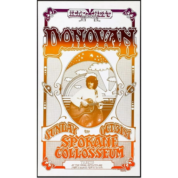 1969 DONOVAN Concert Poster Wall Art Print is es 11 x 17 Inch Poster