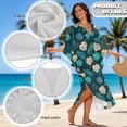 thumbnail image 6 of Xoenoiee Tropical Monstera Palm Leaves Print Kaftan Dresses for Women V-Neck Swimsuit Cover Up Plus Size Beach Maxi Dress Boho Caftan Loungewear Lightweight Mumu Dresses, 6 of 7