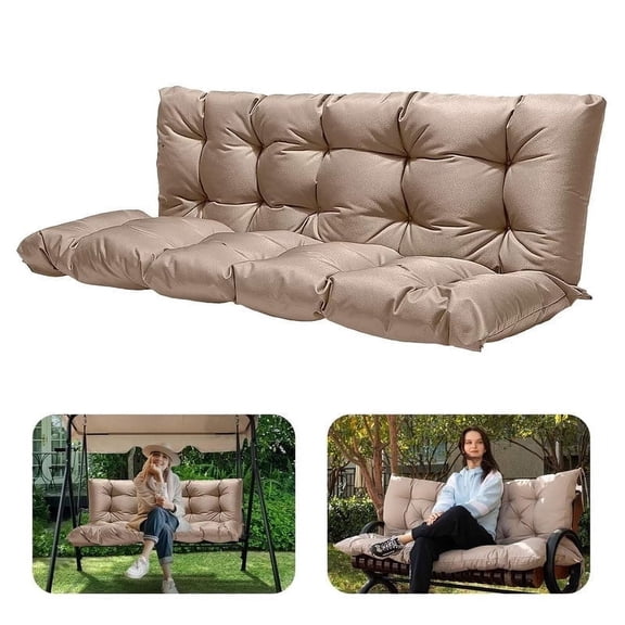 Qilloway Assorted Khaki Swing Cushion Outdoor Seating, Backrest Waterproof