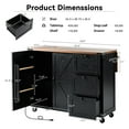 thumbnail image 2 of Harper & Bright Designs Farmhouse Kitchen Island with Power Outlet, Kitchen Storage Island with Drop Leaf, Rolling Kitchen Cart on Wheels with Internal Storage Rack, Spice Rack, Black, 2 of 17