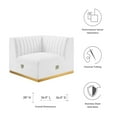 thumbnail image 6 of Modway Conjure Channel Tufted Performance Velvet Right Corner Chair - Gold/White, 6 of 6
