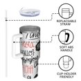 thumbnail image 4 of 40oz Tumbler with Handle and Straw, Vacuum Insulated Stainless Steel Travel Mug, Fits Car Cup Holder, Inspirational Quote, Slogan Print, 4 of 6
