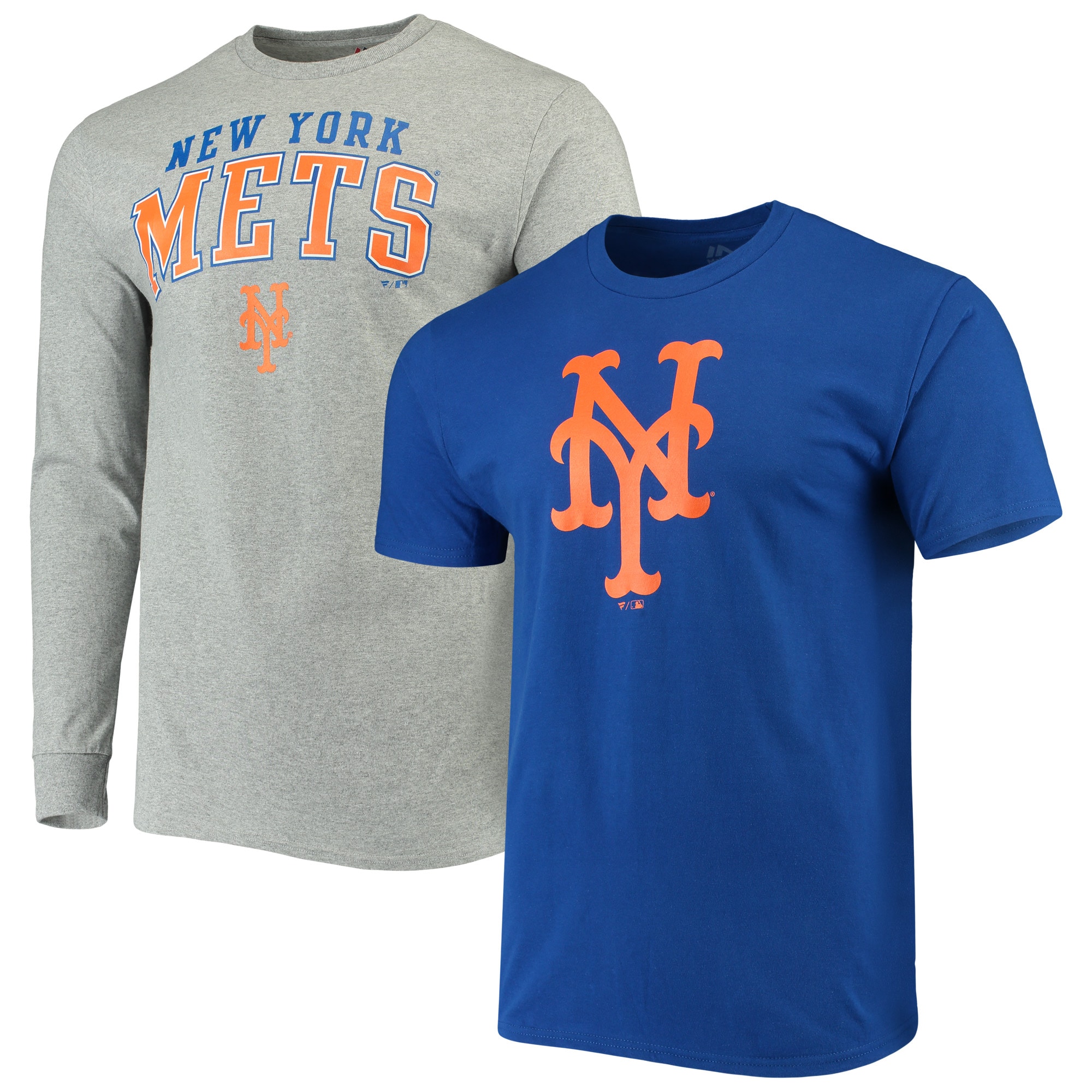 New York Mets Fanatics Branded Team Logo T-Shirt Combo Set - Royal/Gray ...