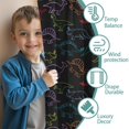 thumbnail image 3 of Blackout Kids Curtains,Black Colorful Dinosaurs Chalk Pattern Childrens Insulated Curtains Set Of 2,Bedroom Essentials,Toddler Room Decor 52"x63", 3 of 5