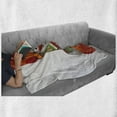 thumbnail image 6 of Christmas Soft Flannel Fleece Throw Blanket, Snowman Mittens and Hat Scarf New Year Celebration Design, Cozy Plush for Indoor and Outdoor Use, 70" x 90", White Orange, by Ambesonne, 6 of 6