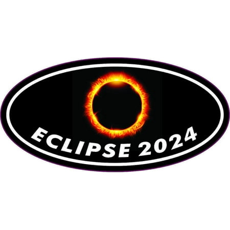 4in x 2in Oval Eclipse 2024 Sticker Vinyl Car Luggage Decal Cup