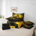 thumbnail image 6 of Feelyou Modern Speed Sports Bedding Comforter Set 7pcs, Extreme Motorcycle Queen Bedding Sets, Glitter Gold Honeycomb Reversible Queen Sheet Sets, Lightweight Room Decor, 6 of 8