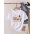 thumbnail image 4 of Camiseta estampada de manga corta para mujer, ropa con estampado de flores dulces de los años 90, Top para mujer, camiseta para mujer, ropa con cuello redondo, 4 of 5