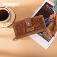 thumbnail image 5 of Wrangler Women's RFID Bifold Wallet - Large Western Tooling Flower Design, Card Case & Cash Organizer, Stylish Travel Clutch for Ladies, Brown, 5 of 7