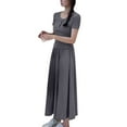 thumbnail image 4 of HAiming Women Oversize Short Sleeve Shirt Midi Skirt 2 Piece Sets Casual Button Pullover Tops Spring Summer Outfit, 4 of 8