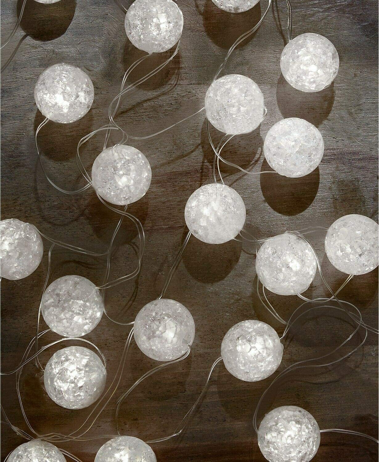 Micro Snowballs Shimmer LED String Lights 10 Feet 40 Wam White Bulbs NEW! 