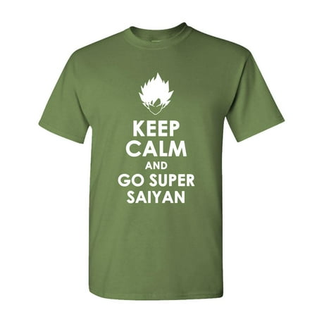 Vegeta T-shirt - KEEP CALM AND GO SUPER SAIYAN goku vegeta - Cotton Unisex T-Shirt
