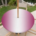 thumbnail image 6 of Round Outdoor Tablecloth with Umbrella Hole and Zipper, Rose Red Ombre Fitted Table Cover with Elastic Edge for 31-35 Inch, Pink White Gradient Modern Abstract Art Waterproof Patio Tablecoths, 6 of 9