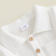 thumbnail image 6 of Cjfdfy Newborn Baby Boy Girl Fall Outfit Jumpsuit Collared Long Sleeve Button-down Pocket Solid Fall Romper Infant Crinkled Jumpsuit Soft Coming Home Fall Winter Outfit, 6 of 9