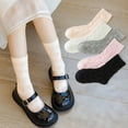 thumbnail image 2 of Mikilon Bigs Girls Princess Socks Patchwork Color Versatile Middle Tube Socks Warm Breathable Socks, 2 of 3