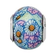 thumbnail image 4 of Reflection Beads Sterling Silver Reflections Italian Blue Floral Overlay Glass Bead, 4 of 5