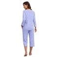 thumbnail image 3 of MINTREUS Women's Pajama Set Three-Quarter Sleeve Pajama Top and Pants Two-Piece Set Summer Loungewear, 3 of 7